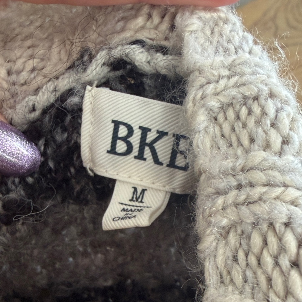 BKE Cozy Striped Cardigan - Black, Gray, Cream - Picture 2 of 6